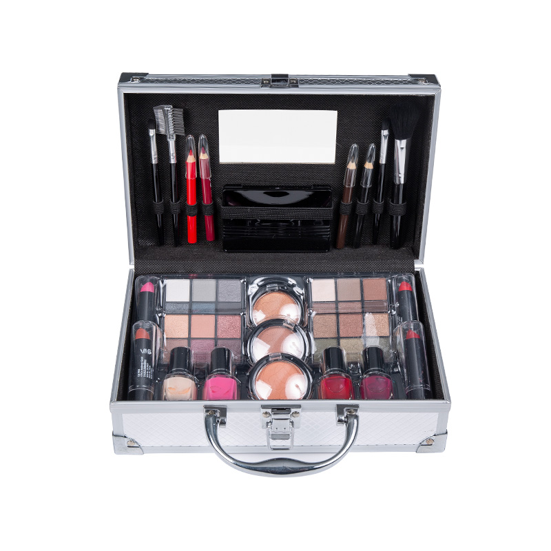 All In One Makeup Kit With Suitcase (Eyeshadow, Blushes, Nai Polish, Eyebrow Pencil,Lipstick & More