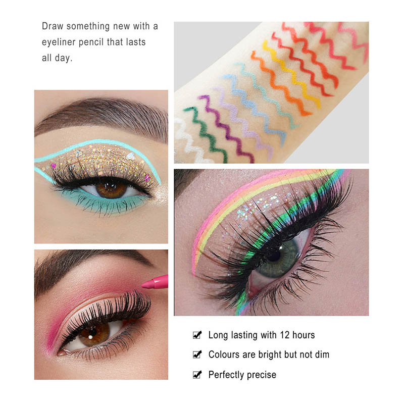 20 Color Eyeliner Waterproof Colorful Eyeliner Pencil