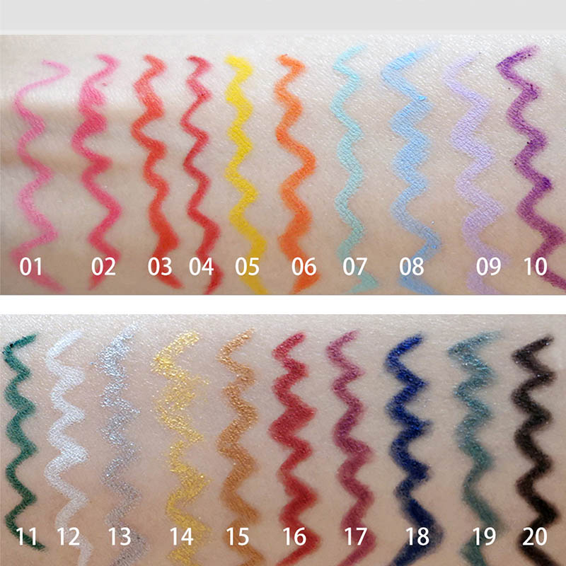 20 Color Eyeliner Waterproof Colorful Eyeliner Pencil