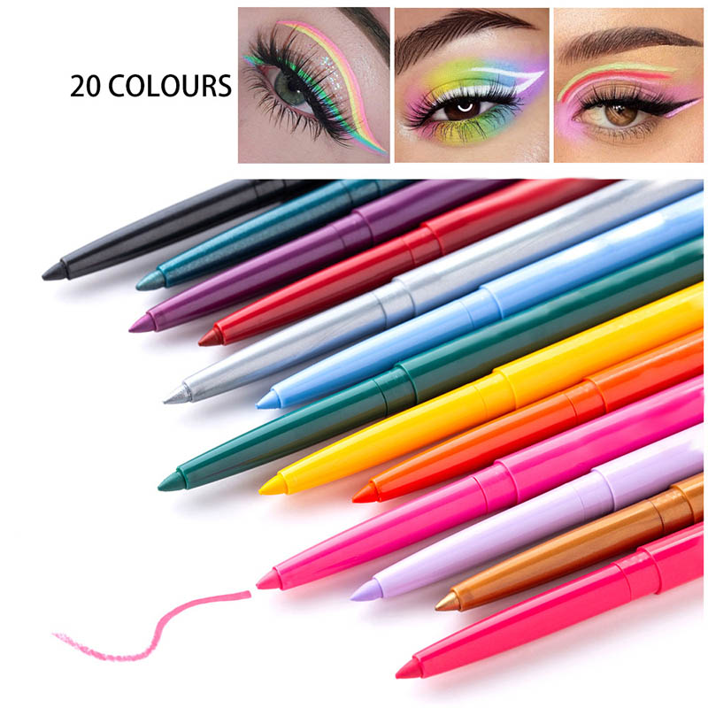 20 Color Eyeliner Waterproof Colorful Eyeliner Pencil