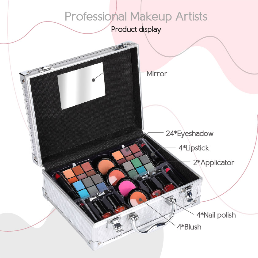 Makeup Kit All-in-one Include, Eyeshadow Palette, Lip Gloss Set, Lipstick, Blush, Foundation, Concealer, Mascara, Eyebrow Pencil